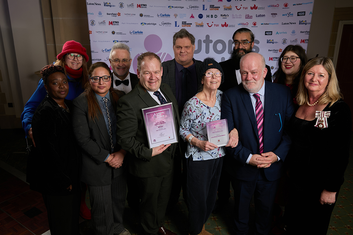 Luton Rising Festival Makers, Winner of the Step Forward Luton Award Presented by Susan Lousada, Lord Lieutenant of Bedfordshire